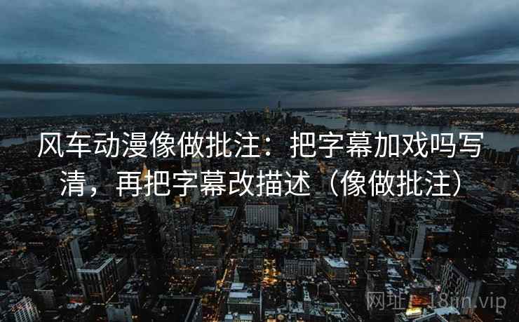 风车动漫像做批注：把字幕加戏吗写清，再把字幕改描述（像做批注）