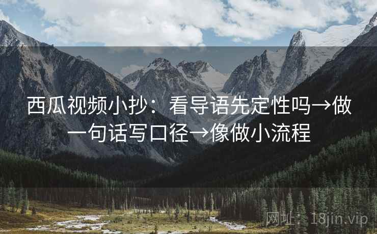 西瓜视频小抄：看导语先定性吗→做一句话写口径→像做小流程